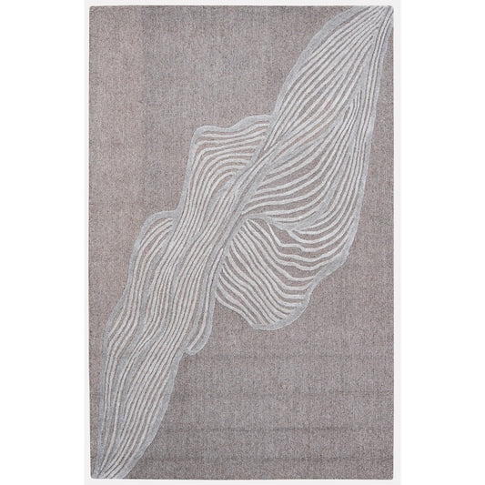 Ivory & Beige Abstract Wave Wool & Silk Rug — Square 7