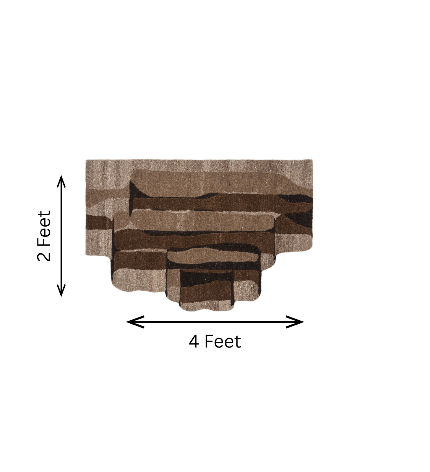 Brown & Beige Abstract Terraced Wool Wall Art 1