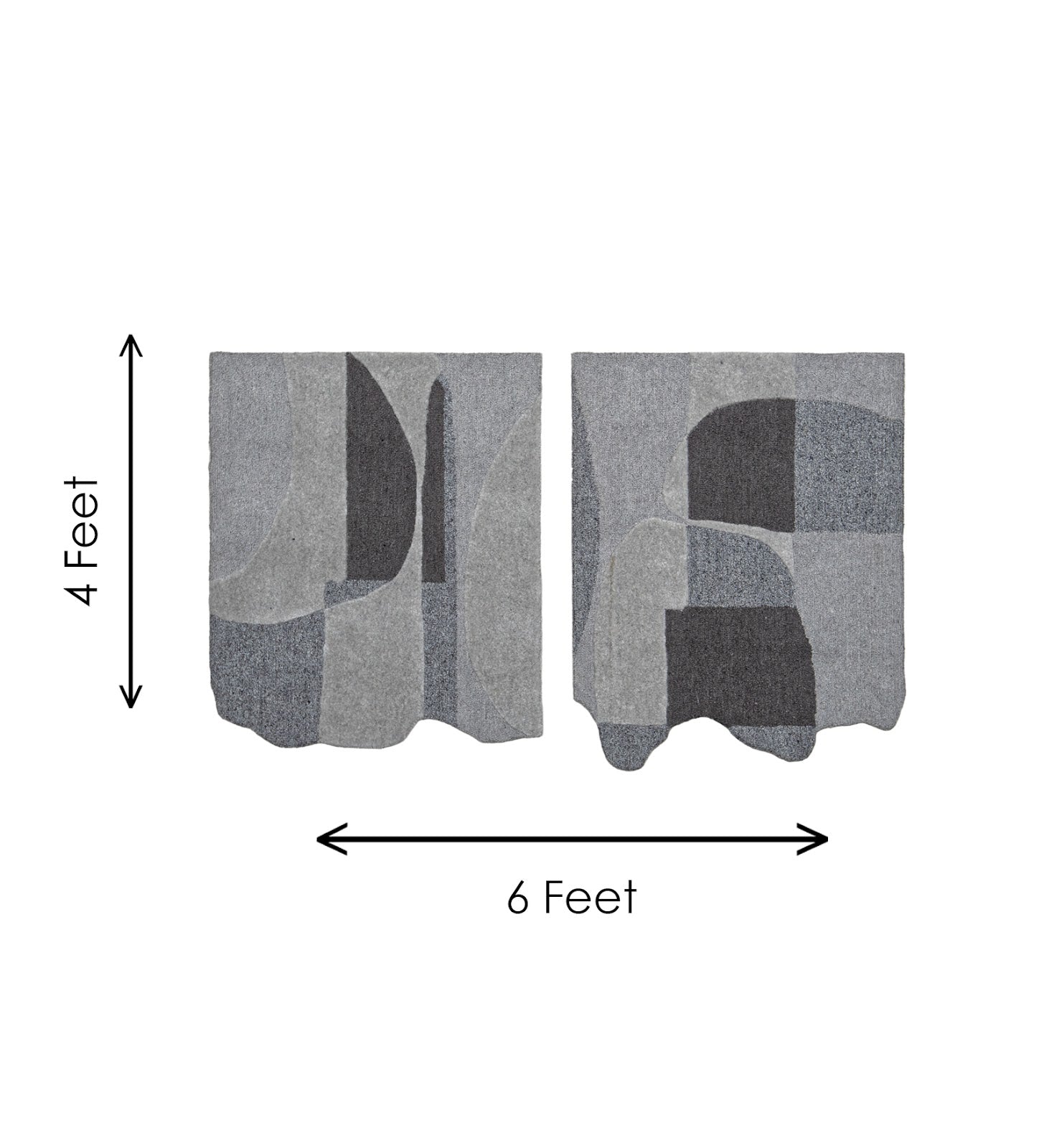 Grey & Charcoal Abstract Geometric Wool Wall Art (2-Panel Set) 8