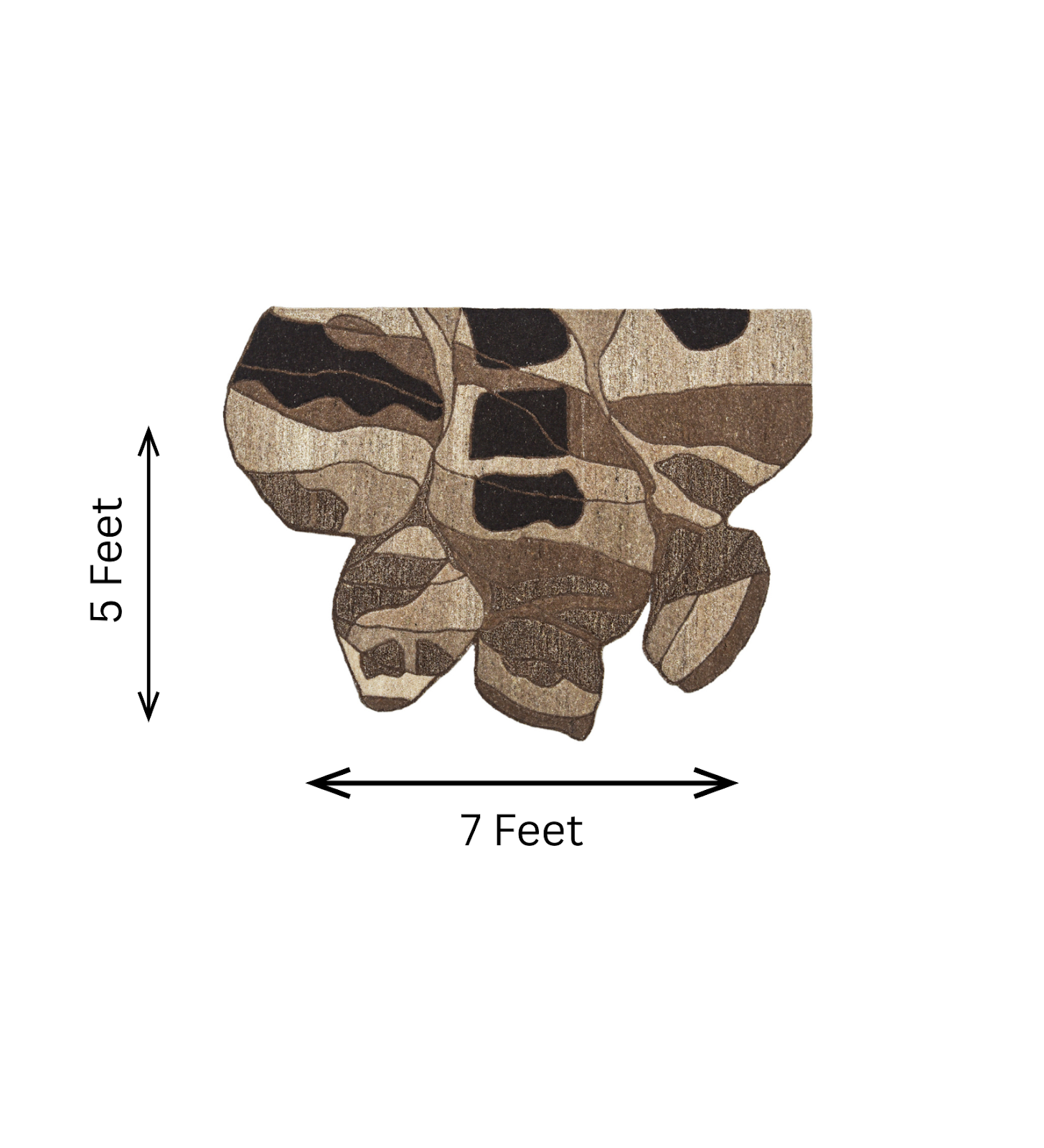 Brown, Beige & Black Abstract Leaf Wool Wall Art 3