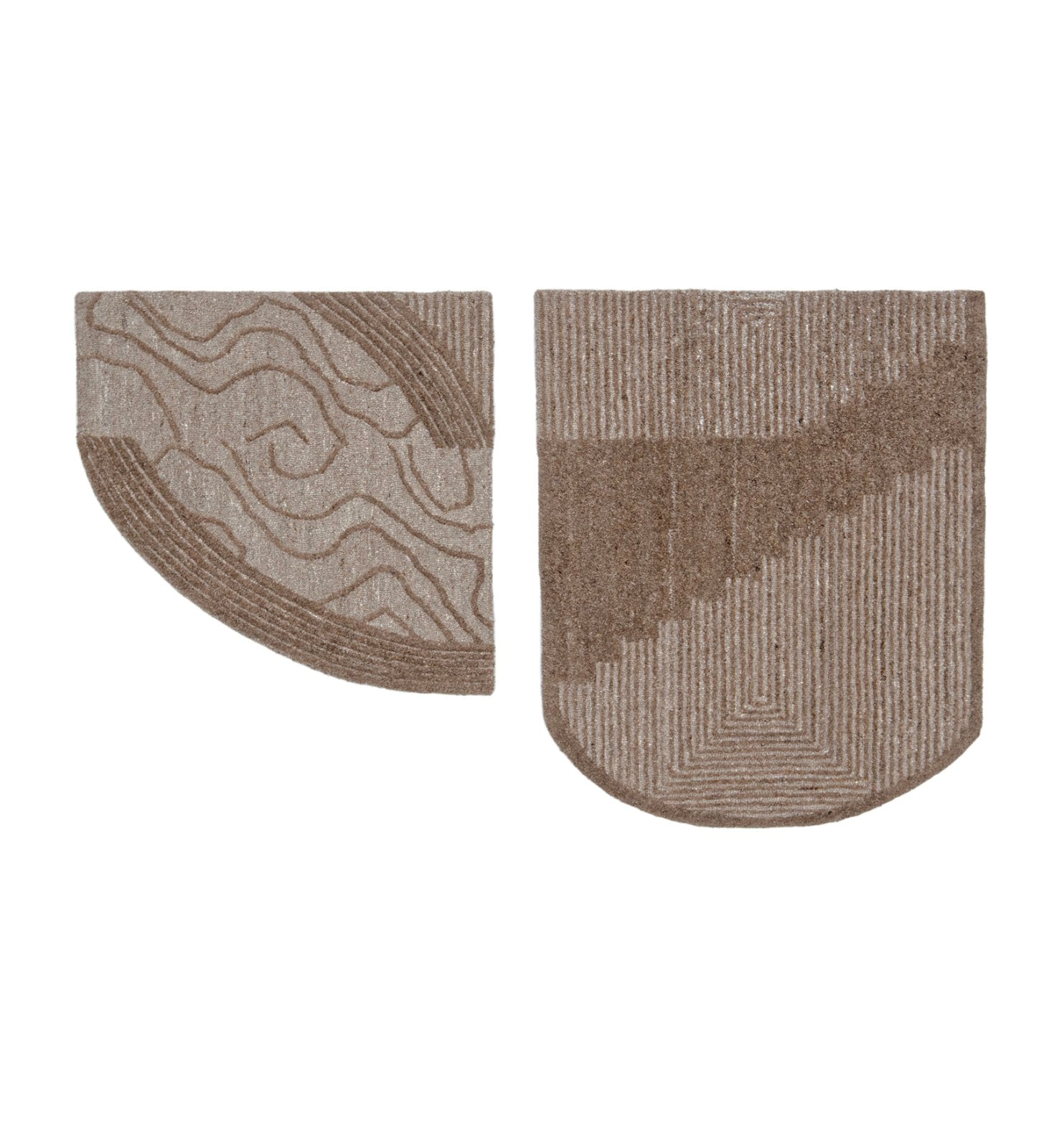 Beige & Taupe Swirl and Chevron Wool Wall Art (2-Panel Set) 10