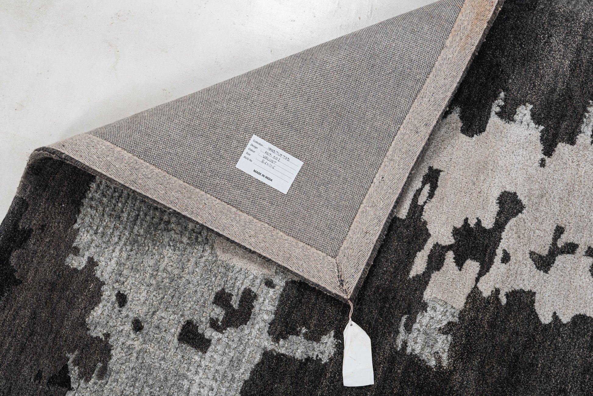 Walnut handmade wool and silk rug