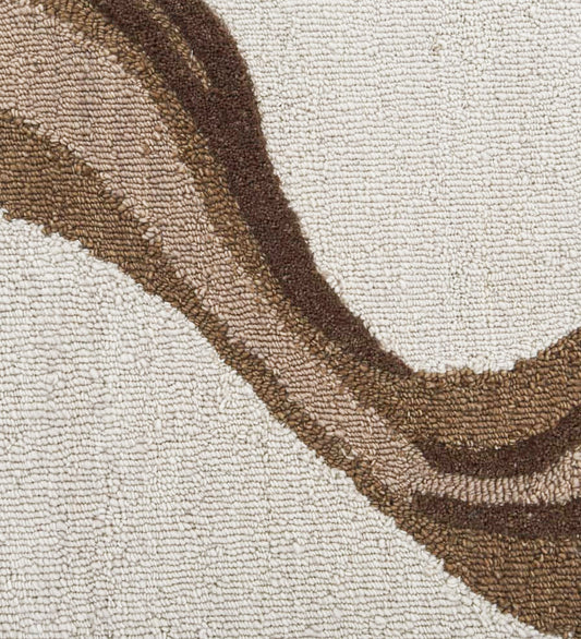 Ivory & Brown Abstract Wave Wool Wall Art (3-Panel Set) 8