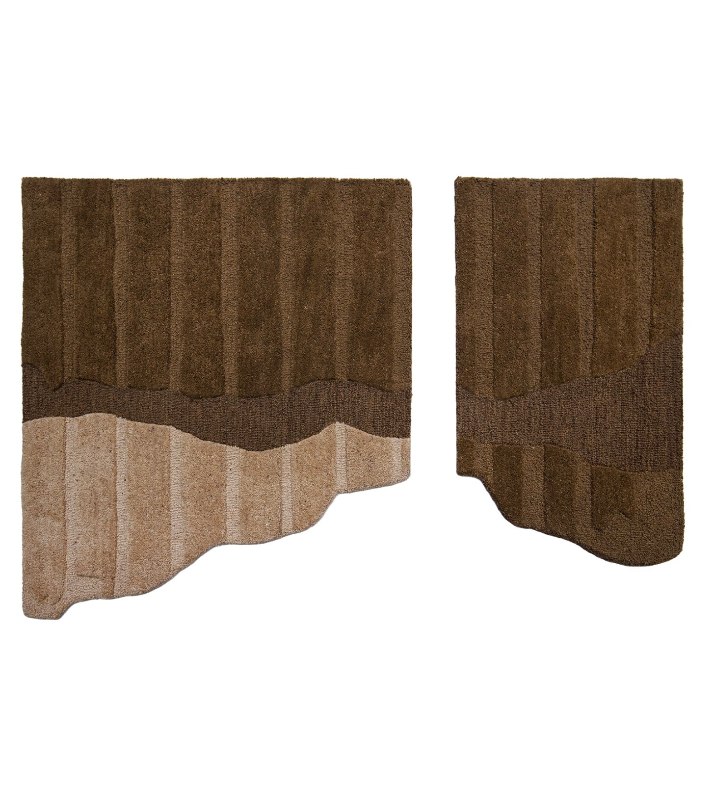 Brown & Tan Wave Stripe Wool Wall Art (2-Panel Set) 10