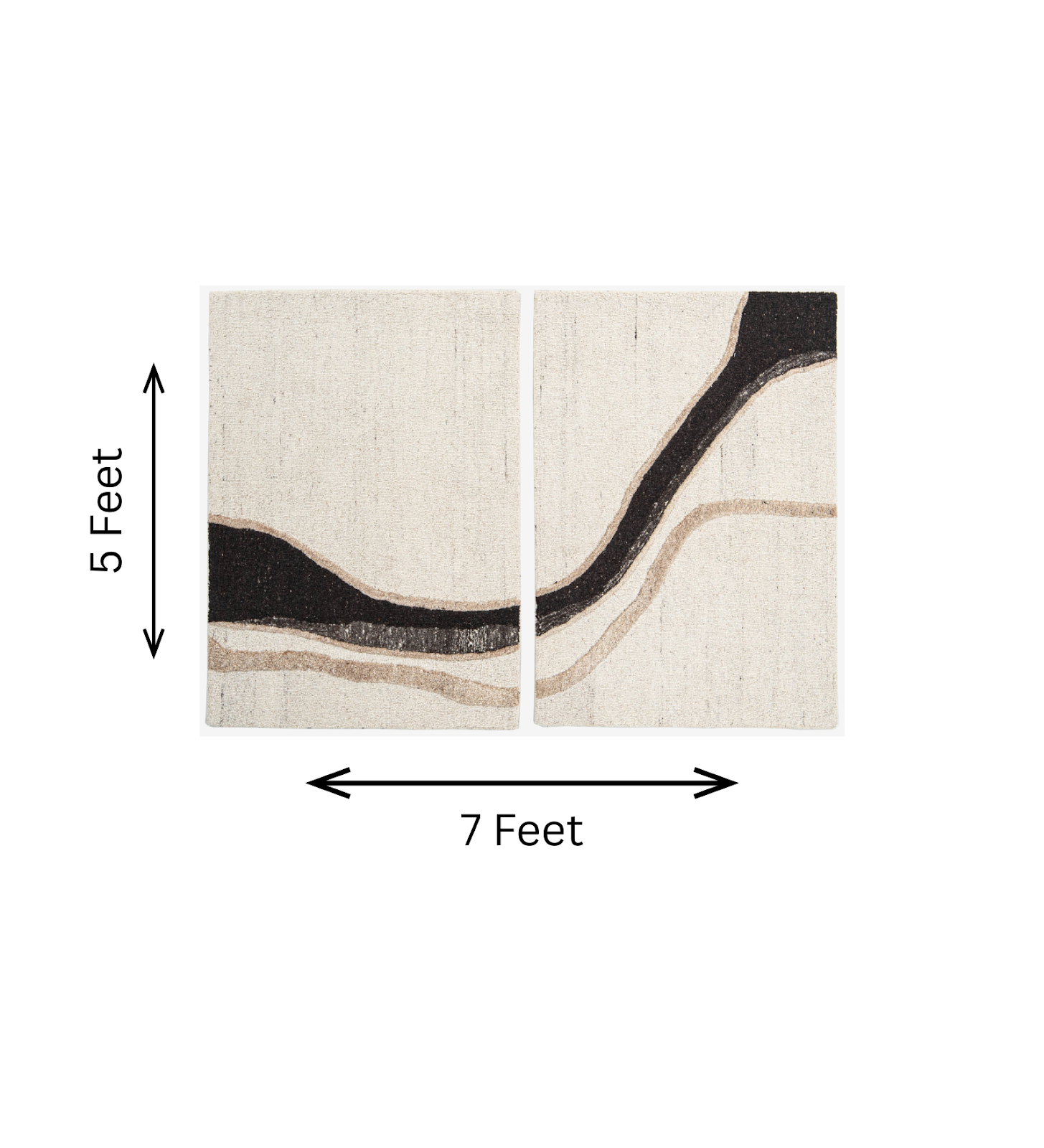 Brown & Tan Wave Stripe Wool Wall Art (2-Panel Set) 4