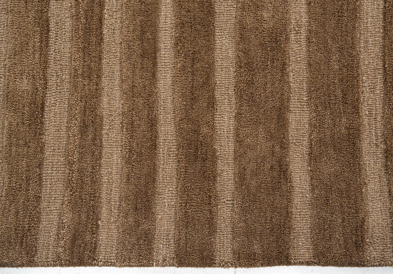 Brown & Tan Wave Stripe Wool Rug — Square 6