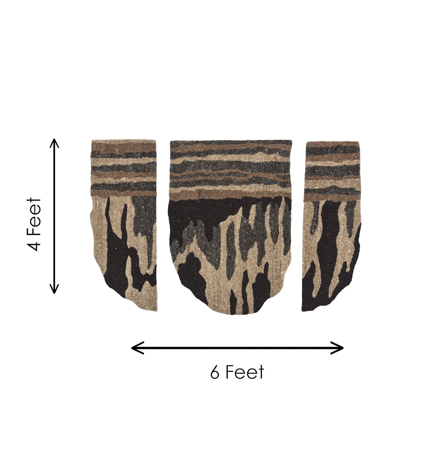 Beige & Black Abstract Stripe Wool Wall Art (3-Panel Set) 7