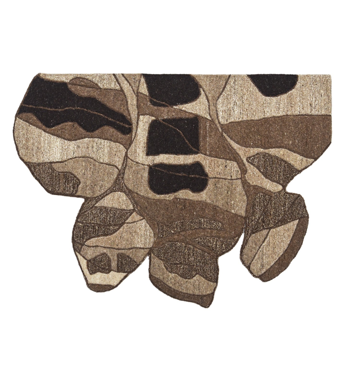 Brown, Beige & Black Abstract Leaf Wool Wall Art 10