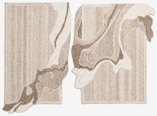 Ivory & Beige Abstract Marble Swirl Wool Wall Art (2-Panel Set) 10