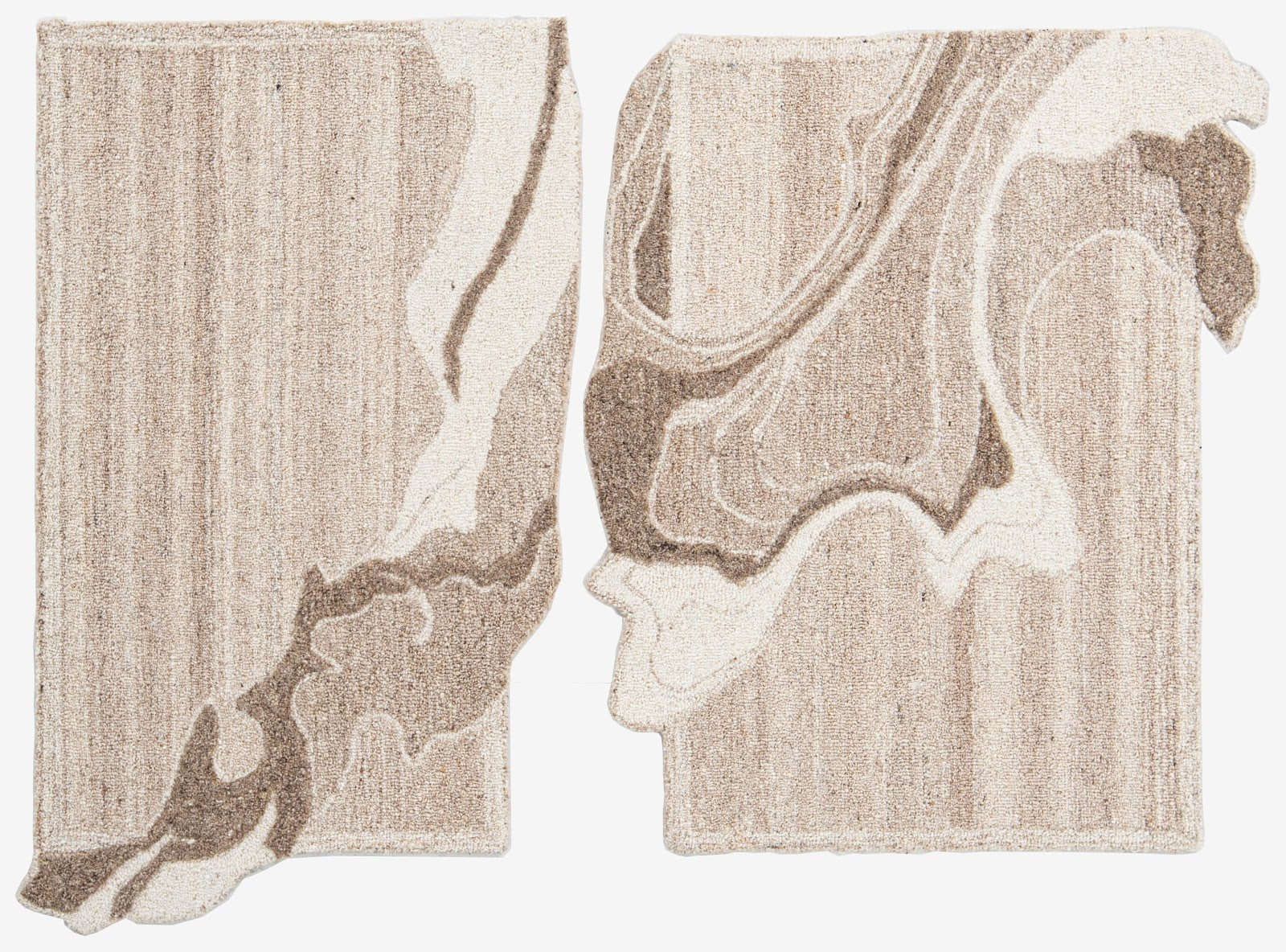 Ivory & Beige Abstract Marble Swirl Wool Wall Art (2-Panel Set) 10