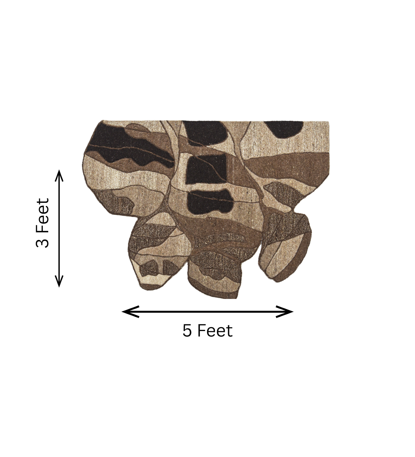 Brown, Beige & Black Abstract Leaf Wool Wall Art 1