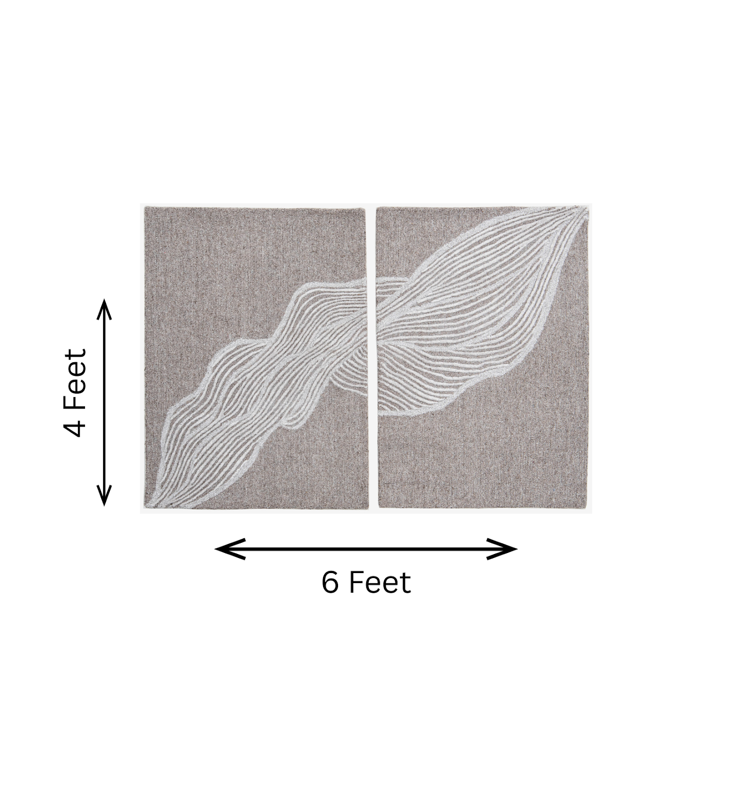 Ivory & Grey Abstract Branch Wool Wall Art 4