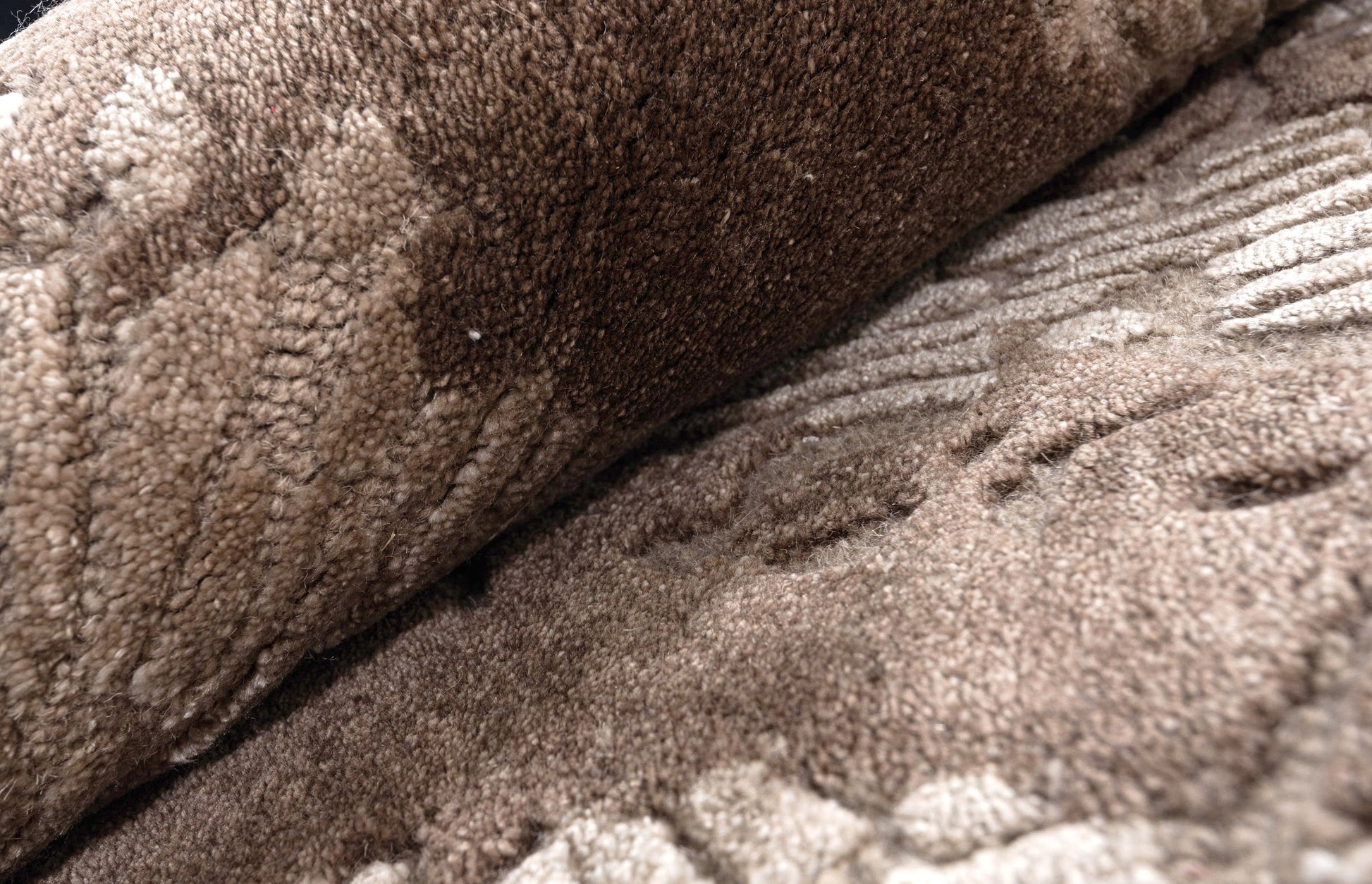 Smoke handmade wool and silk rug