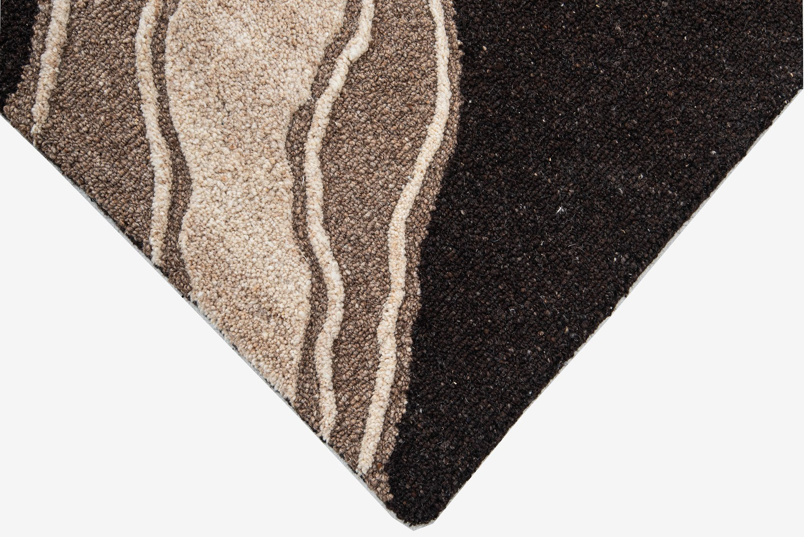 Beige & Taupe Swirl and Chevron Wool Wall Art (2-Panel Set) 7