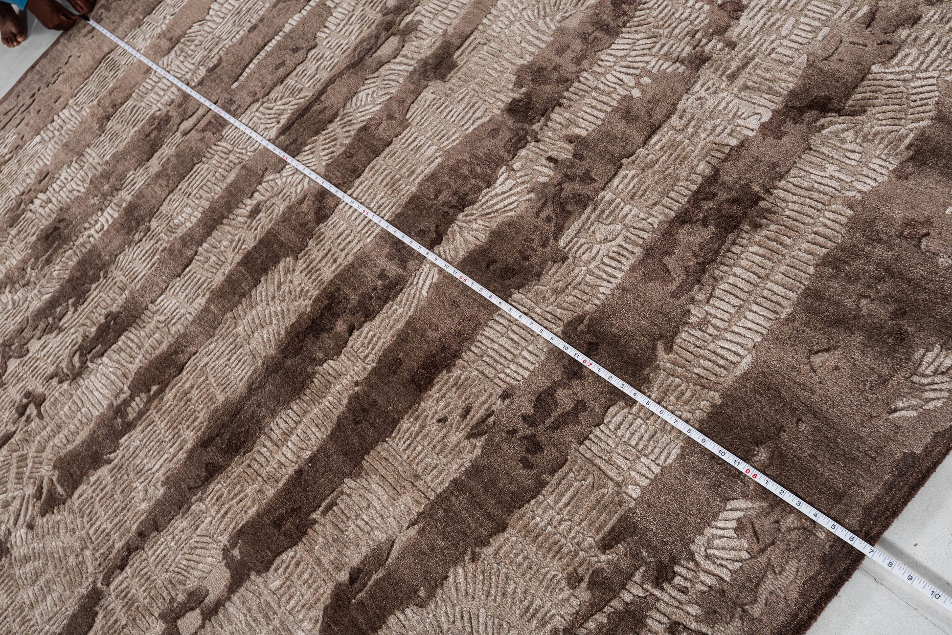 Smoke handmade wool and silk rug