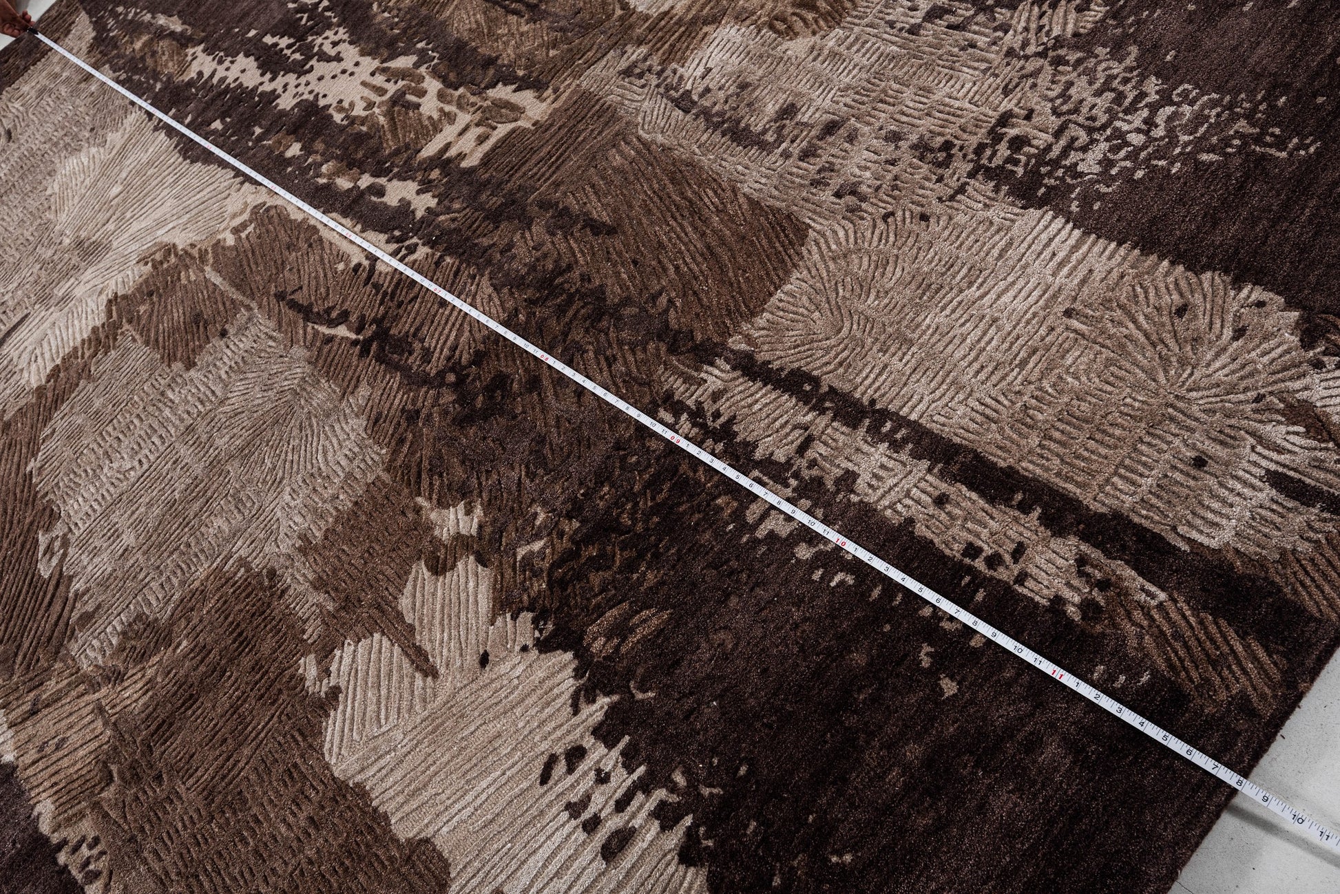 Chocolate handmade wool and silk rug