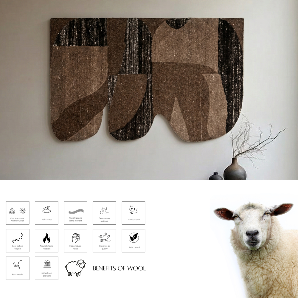 Taupe & Charcoal Abstract Arch Wool Wall Art 9