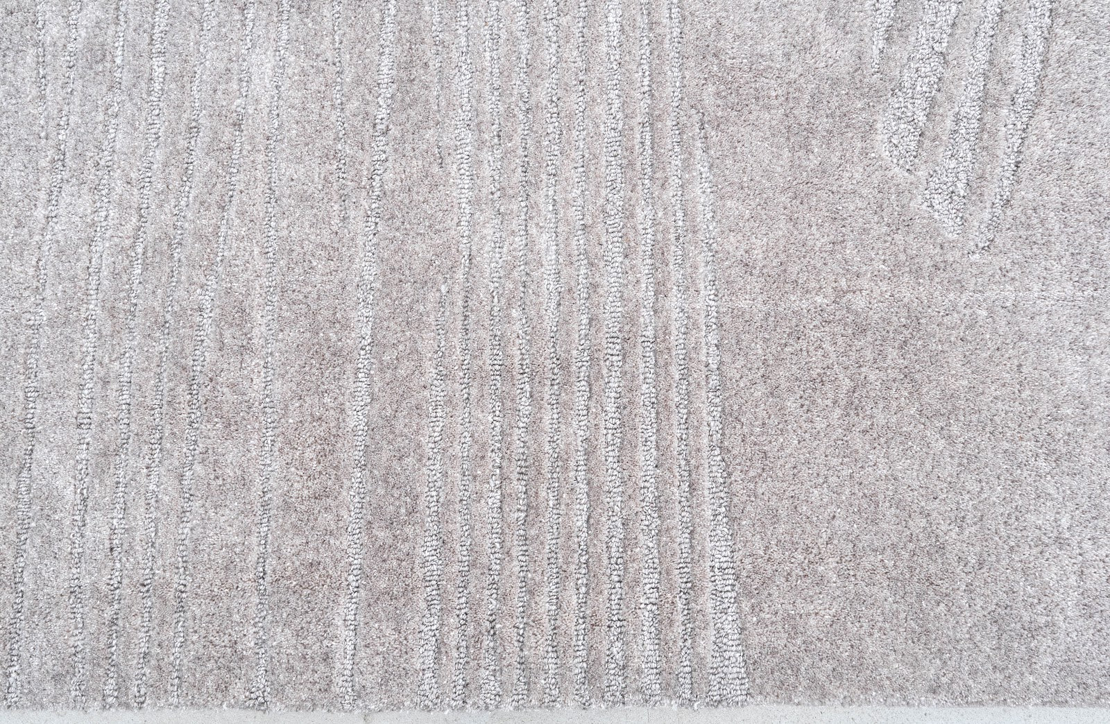 Ivory & Beige Abstract Wave Wool & Silk Rug — Square 6