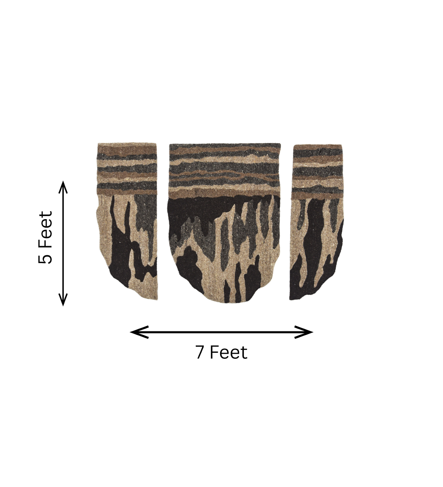 Beige & Black Abstract Stripe Wool Wall Art (3-Panel Set) 4