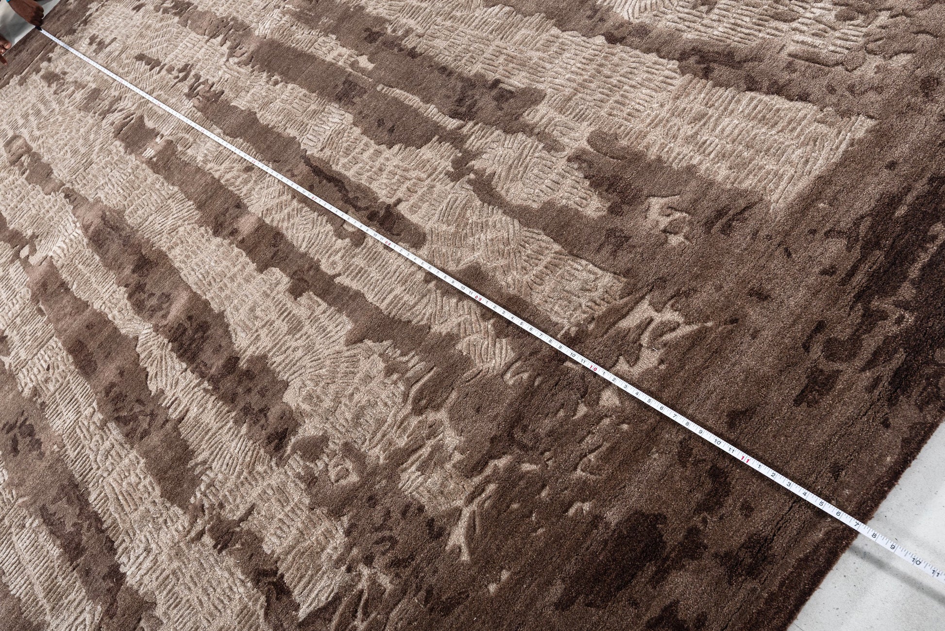 Smoke handmade wool and silk rug