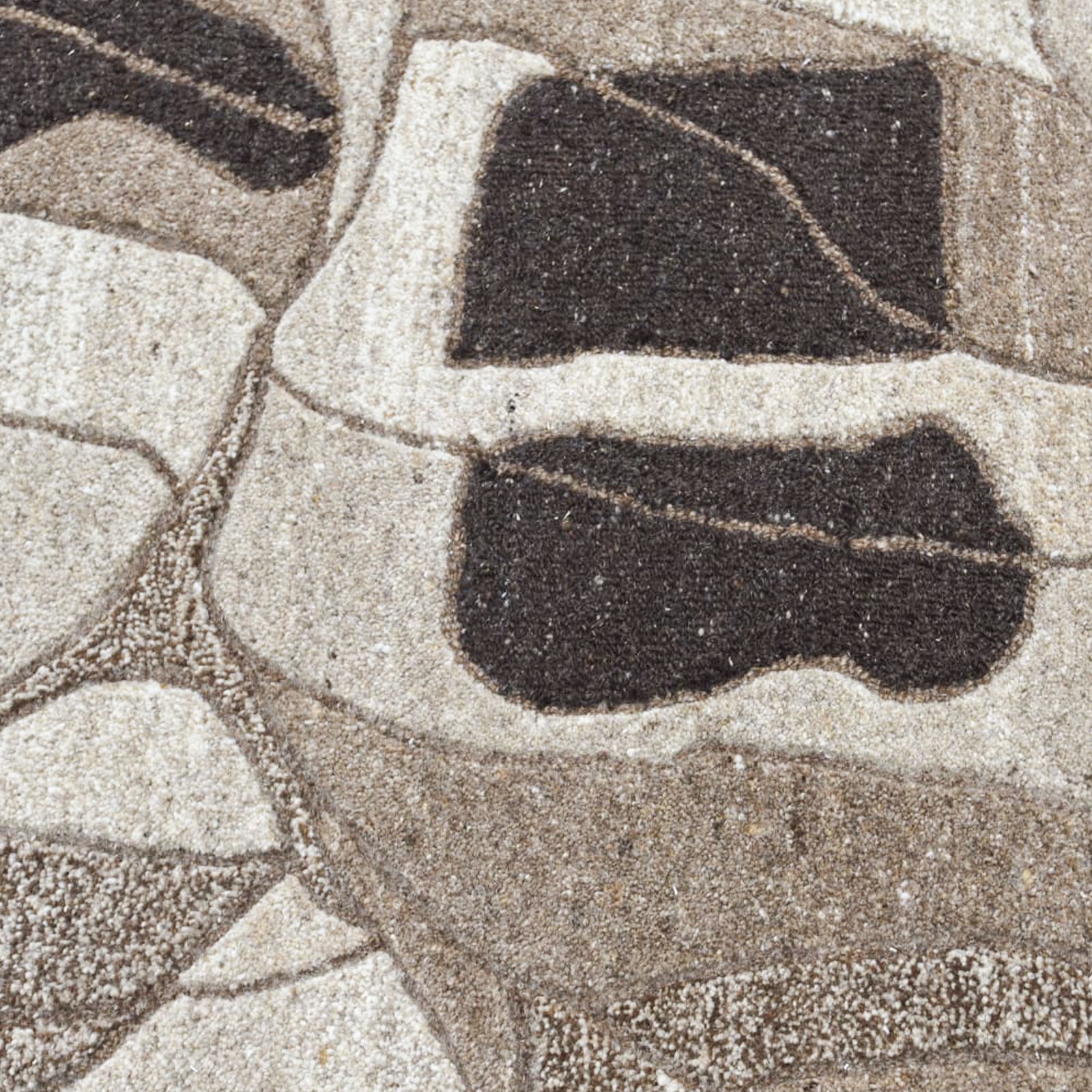 Brown, Beige & Black Abstract Leaf Wool Wall Art 8