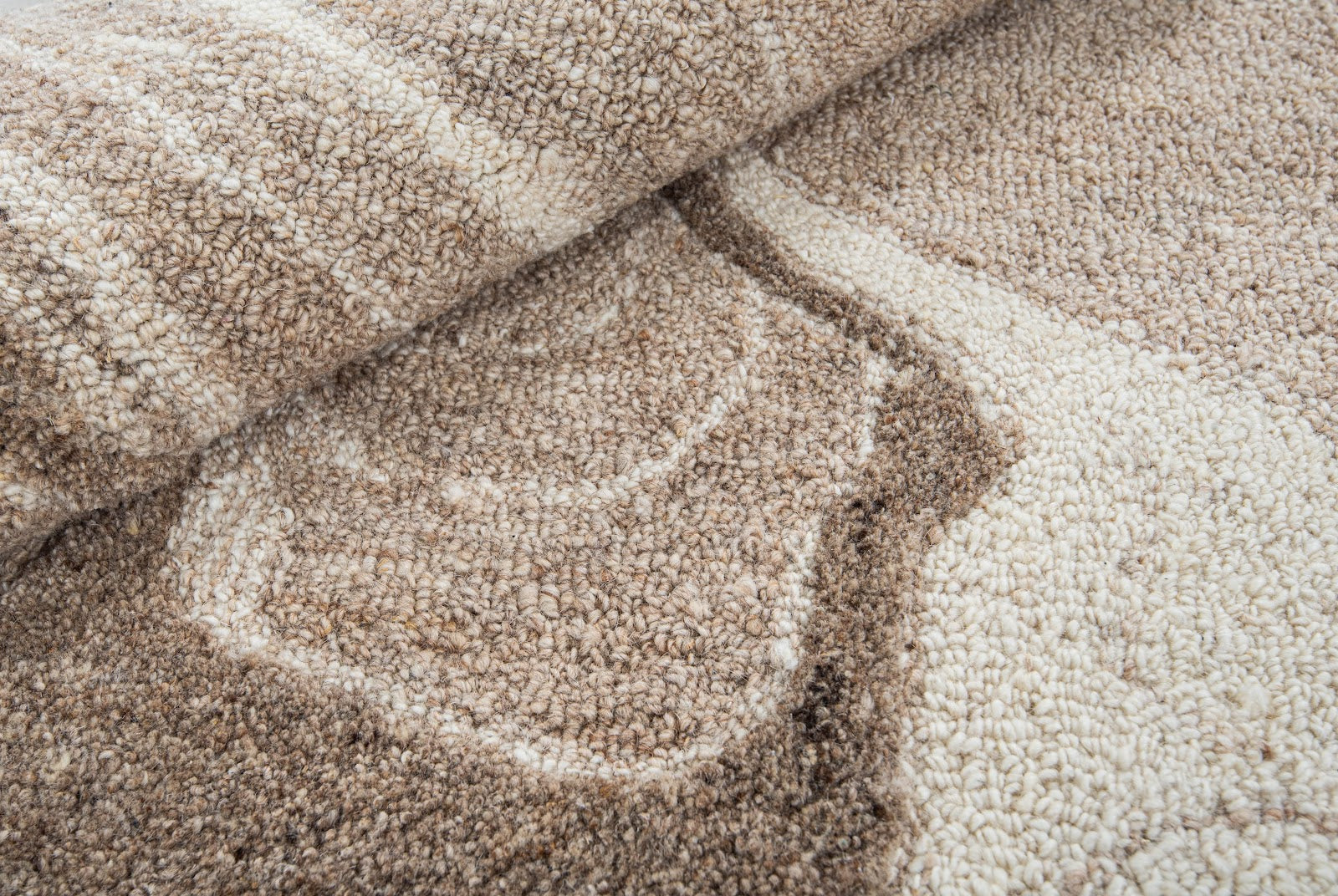 Beige & Ivory Abstract Organic Natural Wool Rug — Square 6