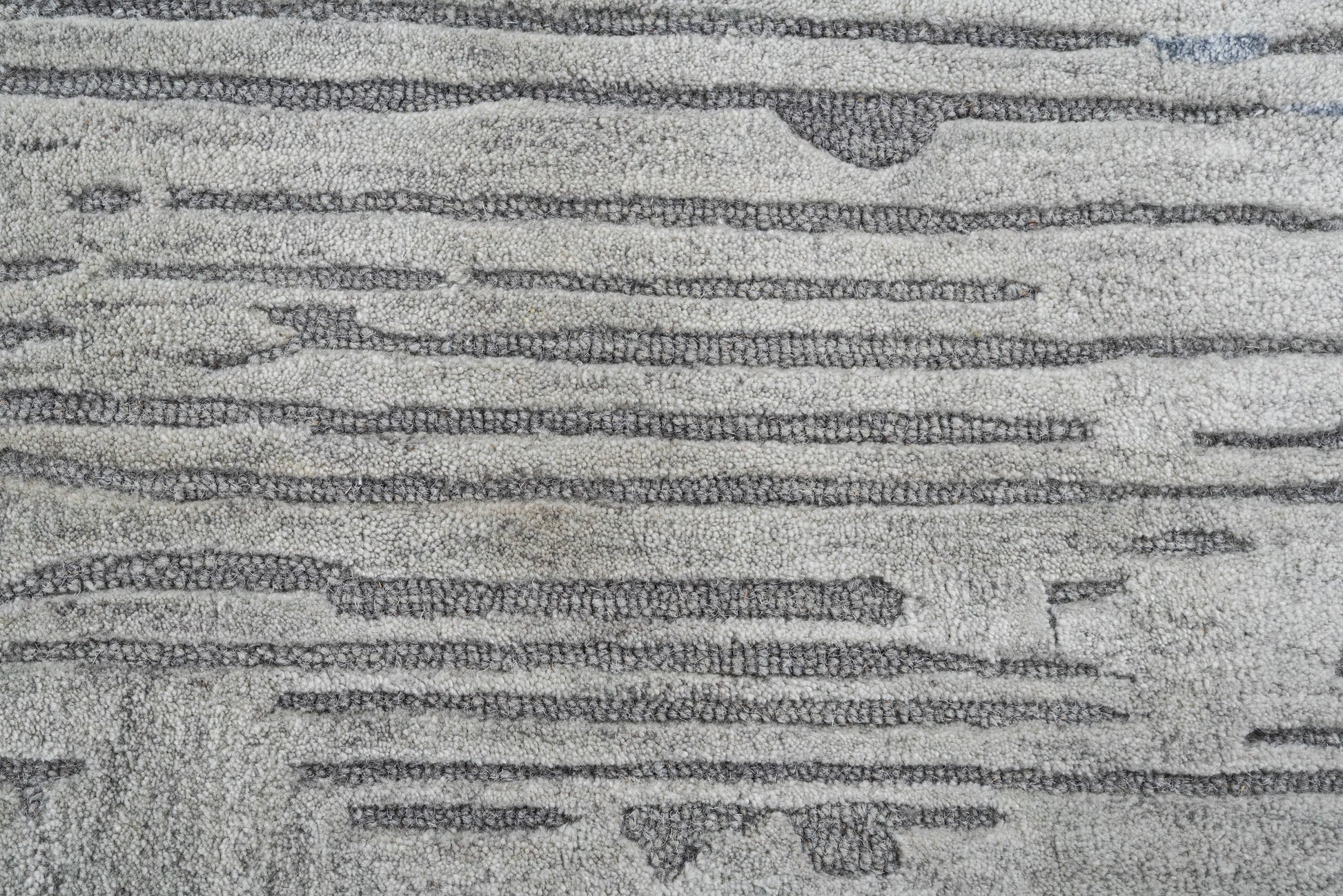 Denim handmade wool and silk rug