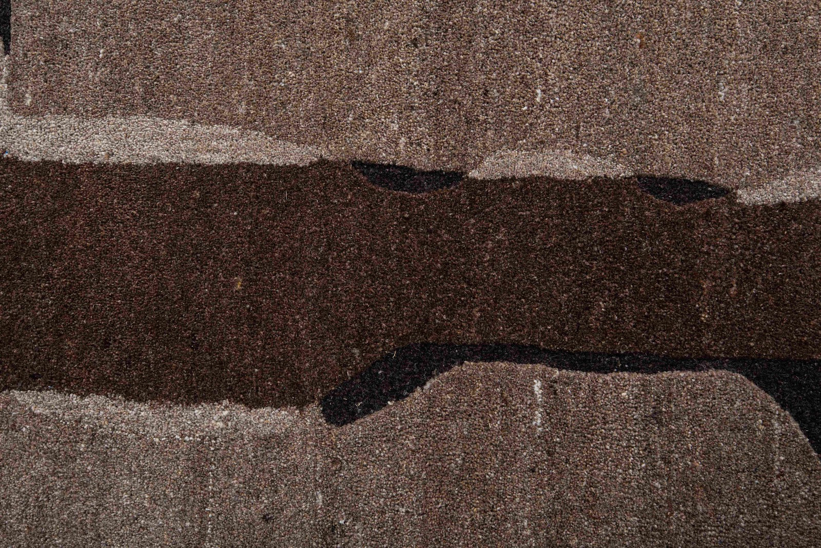 Silver Grey, Light Grey & Charcoal Abstract Wool Rug — Shaped 4
