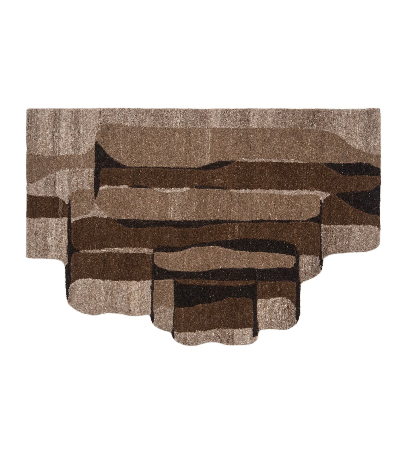 Brown & Beige Abstract Terraced Wool Wall Art 10