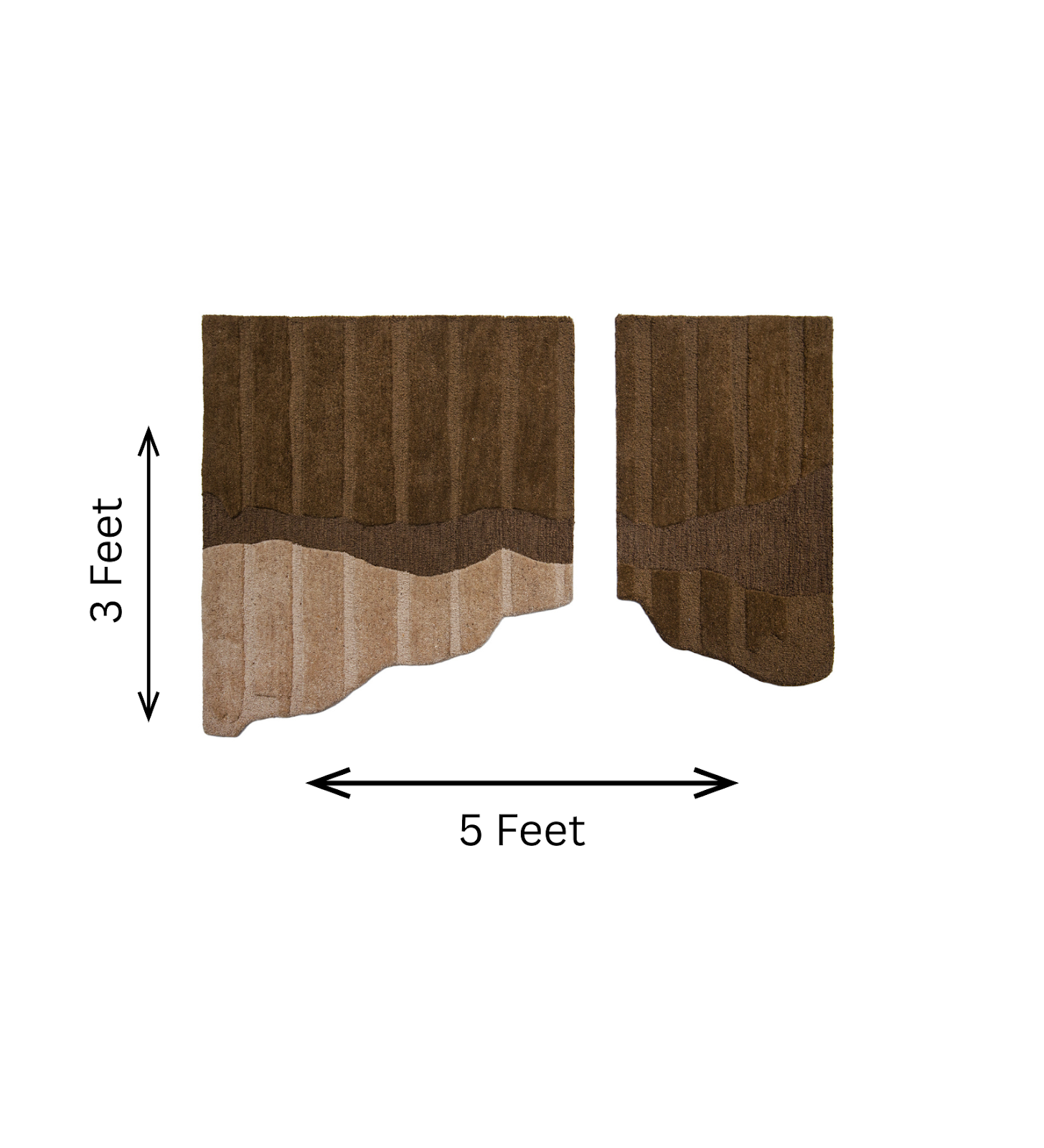 Brown & Tan Wave Stripe Wool Wall Art (2-Panel Set) 3