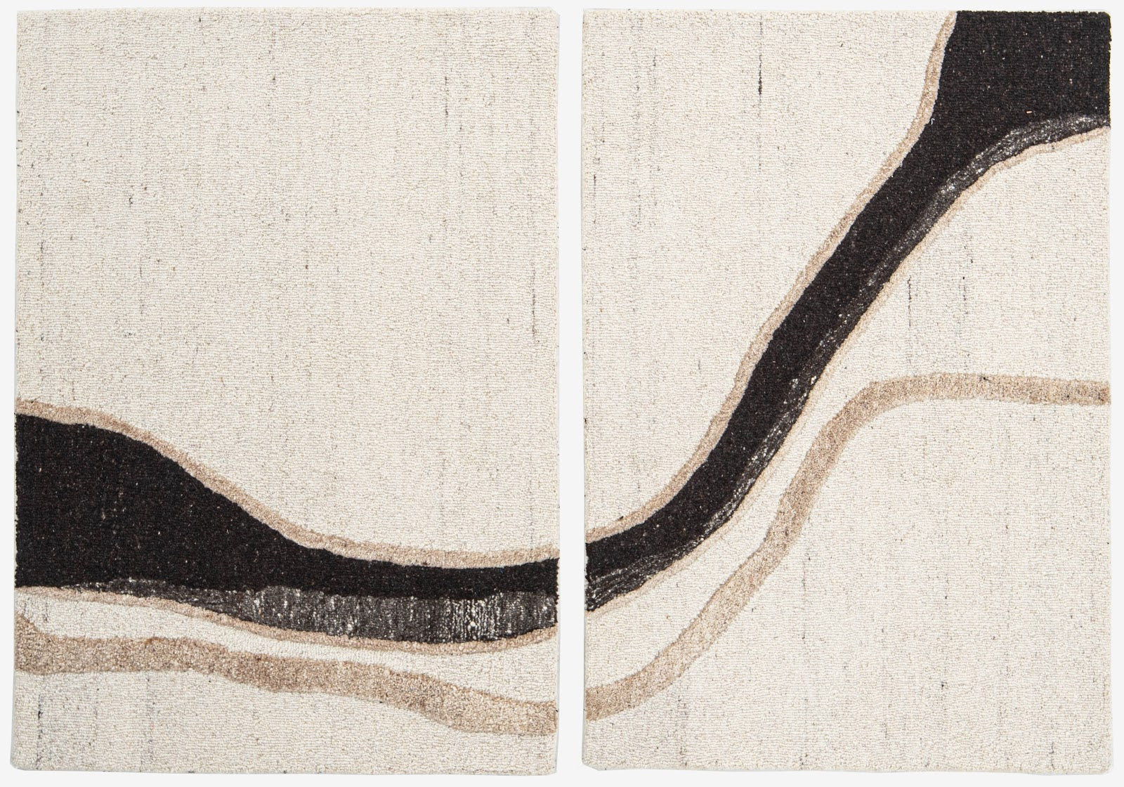 Brown & Tan Wave Stripe Wool Wall Art (2-Panel Set) 9