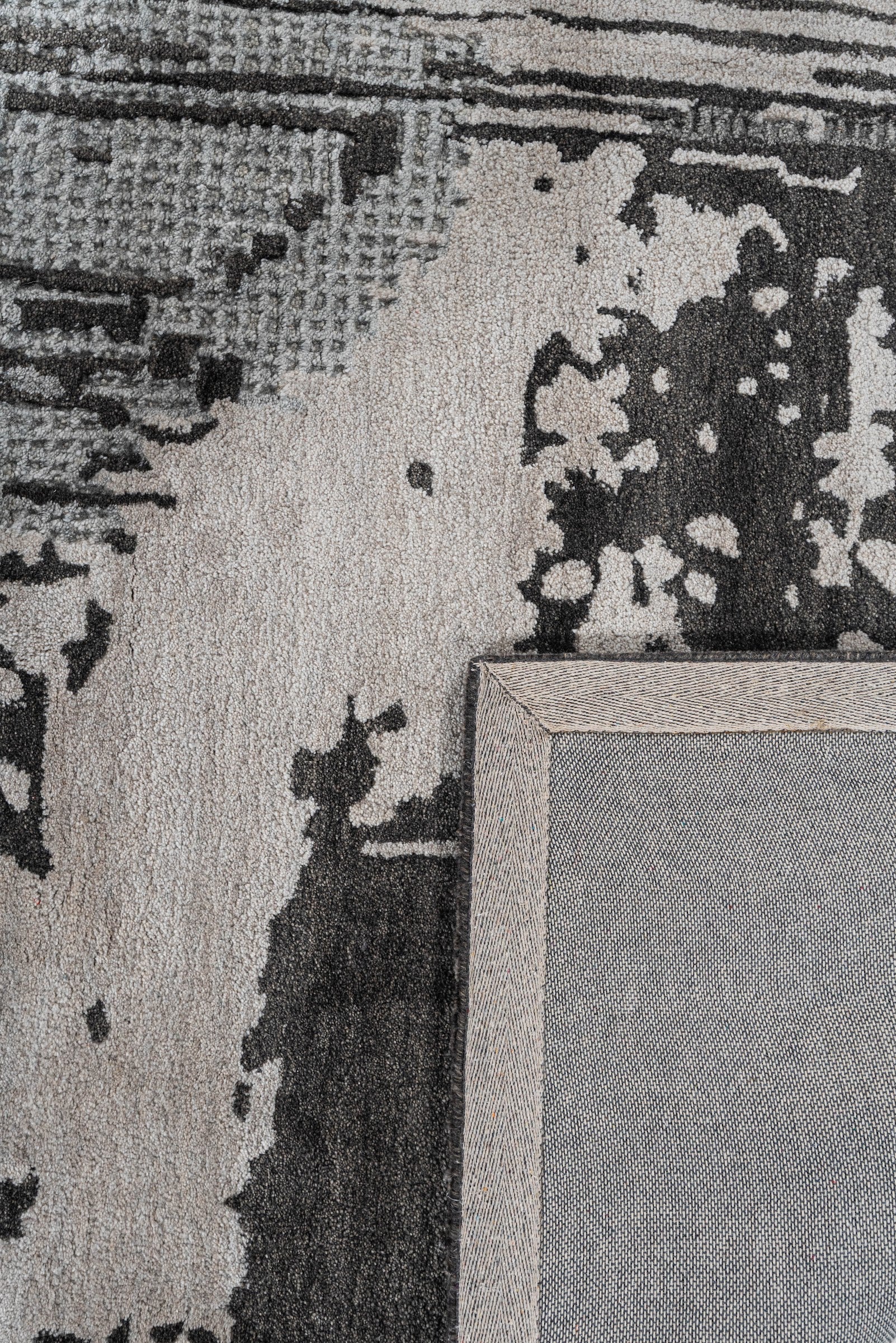 Walnut handmade wool and silk rug