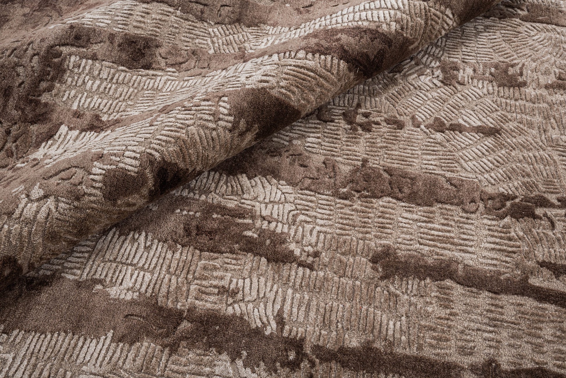 Smoke handmade wool and silk rug