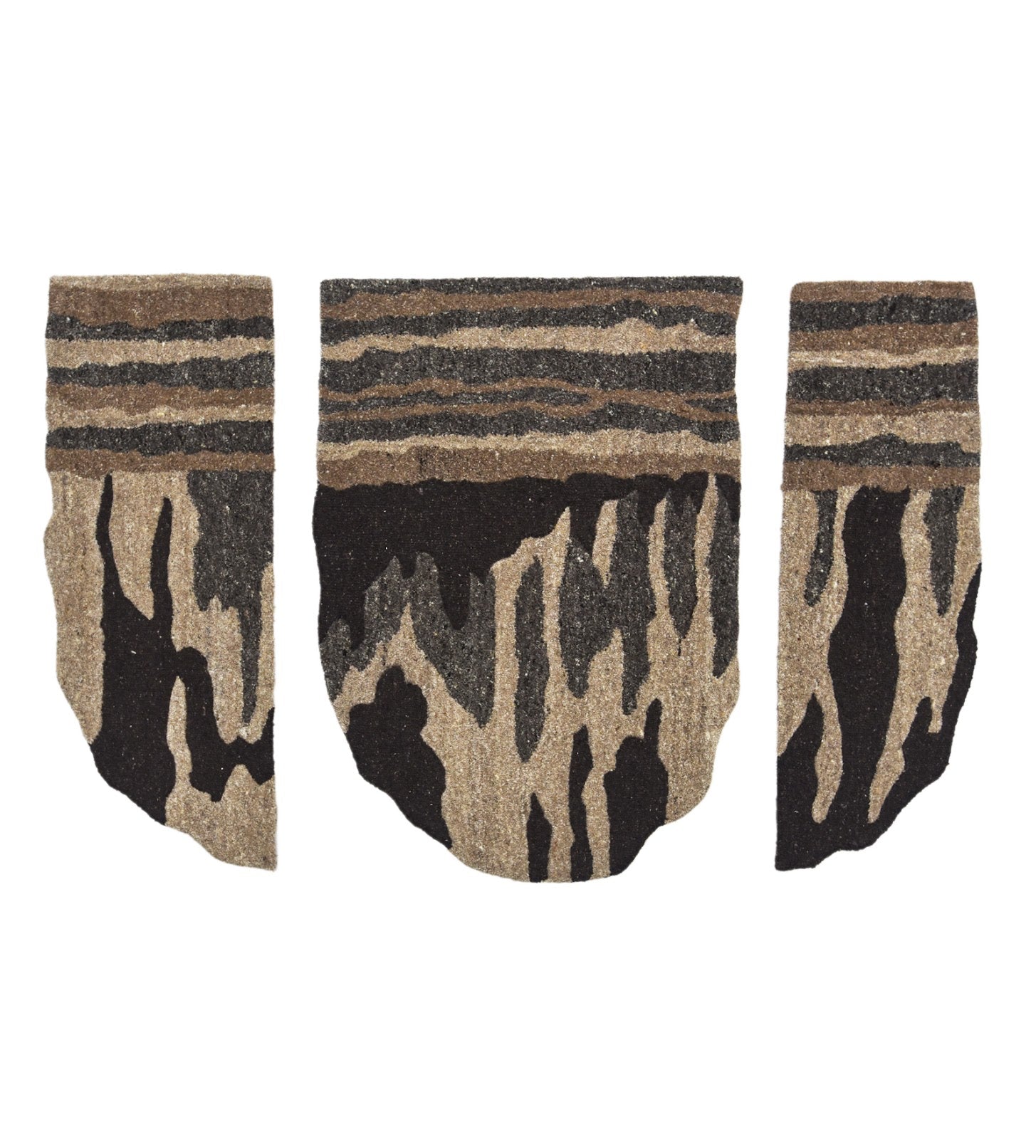 Beige & Black Abstract Stripe Wool Wall Art (3-Panel Set) 6