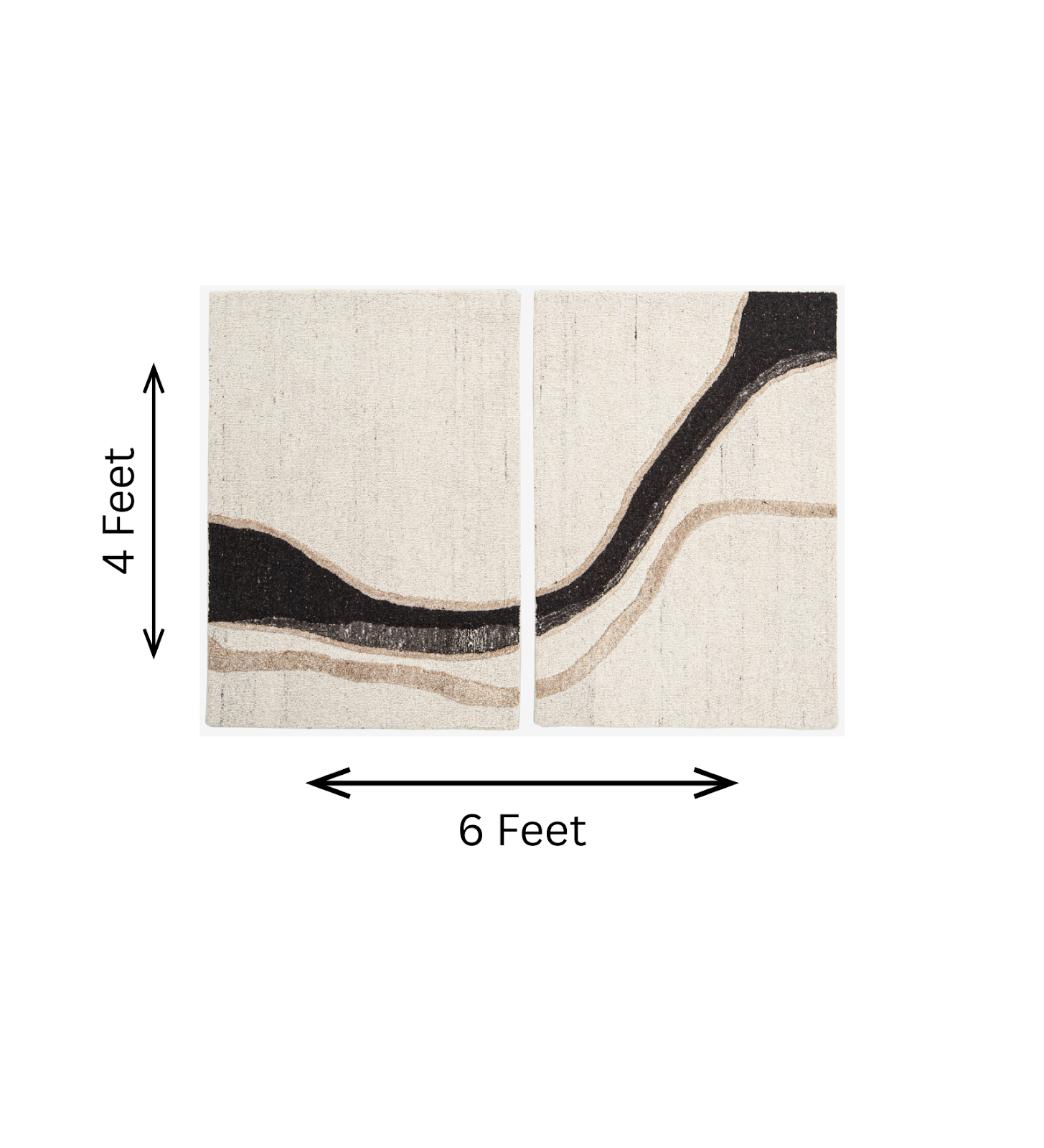 Brown & Tan Wave Stripe Wool Wall Art (2-Panel Set) 3
