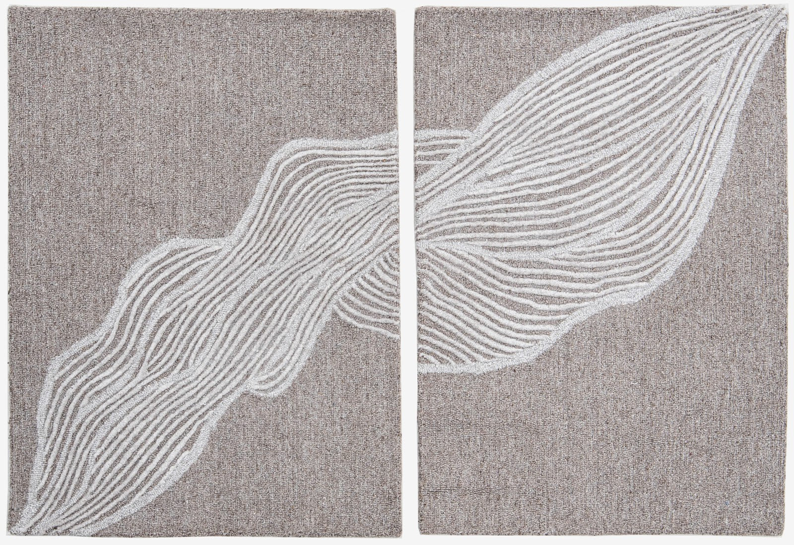 Ivory & Grey Abstract Branch Wool Wall Art 12