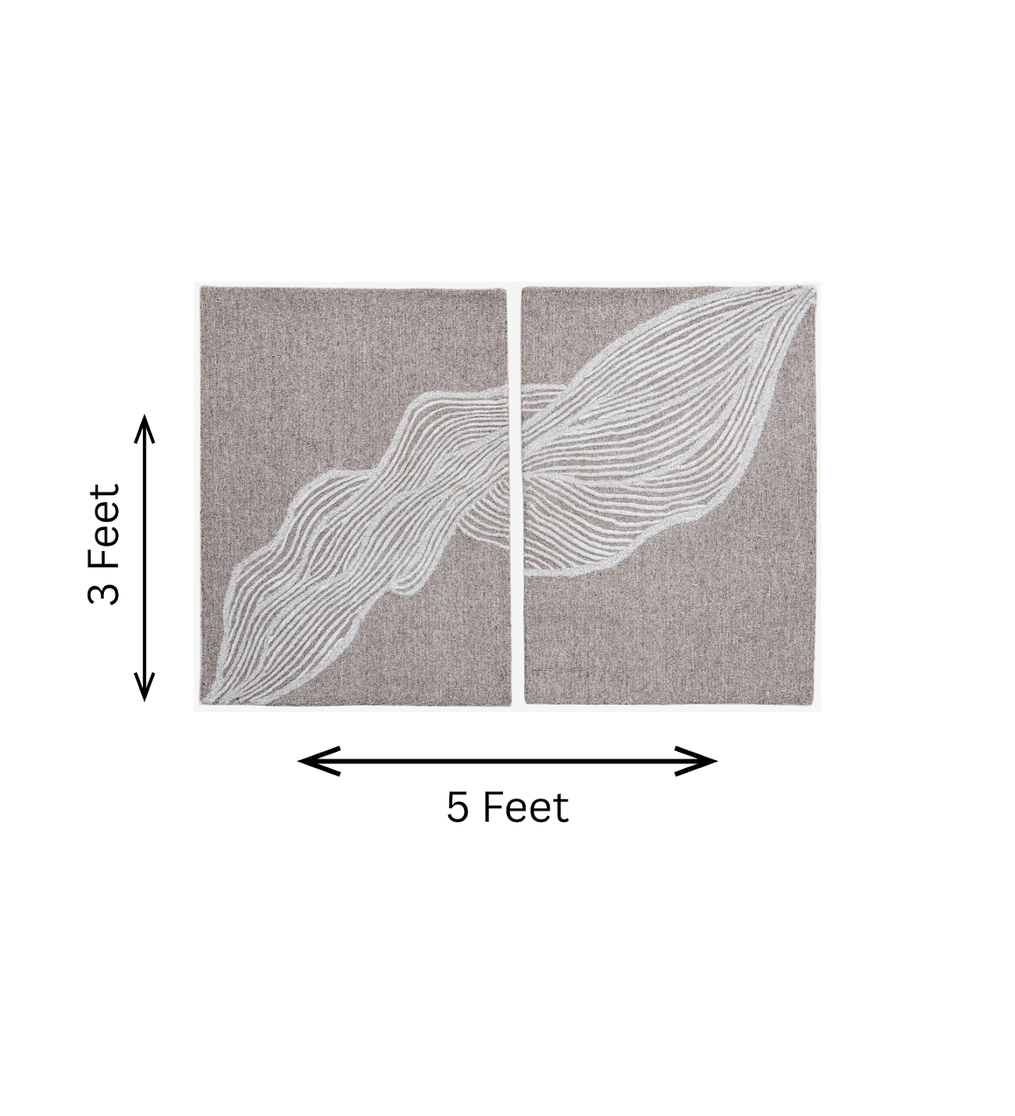 Ivory & Grey Abstract Branch Wool Wall Art 3