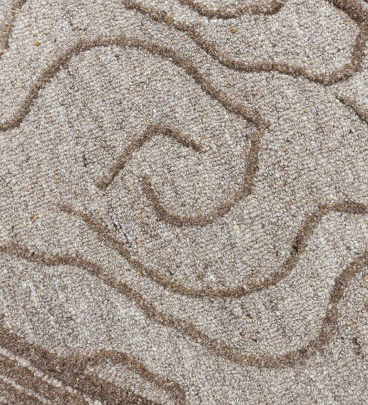 Beige & Taupe Swirl and Chevron Wool Wall Art (2-Panel Set) 8
