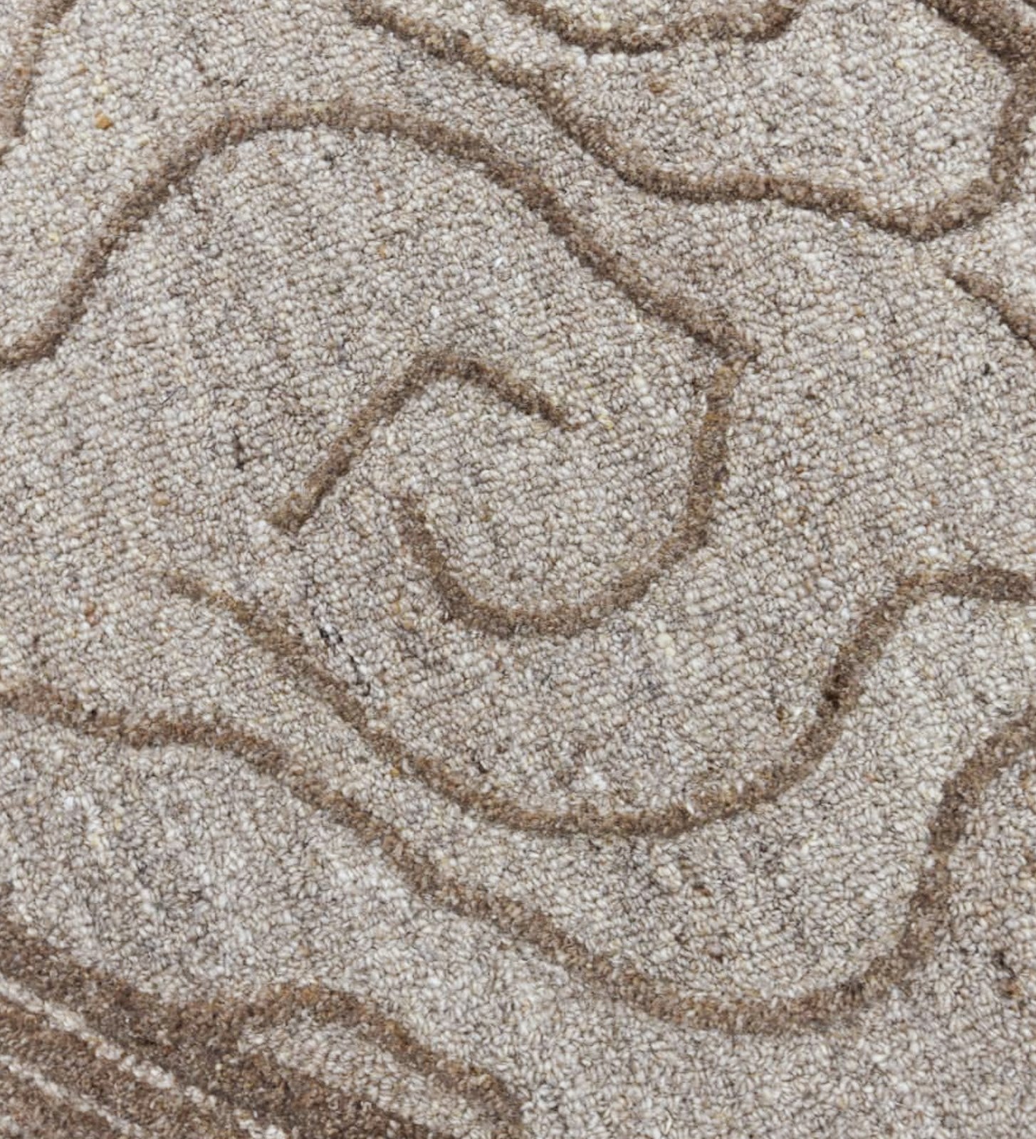 Beige & Taupe Swirl and Chevron Wool Wall Art (2-Panel Set) 8