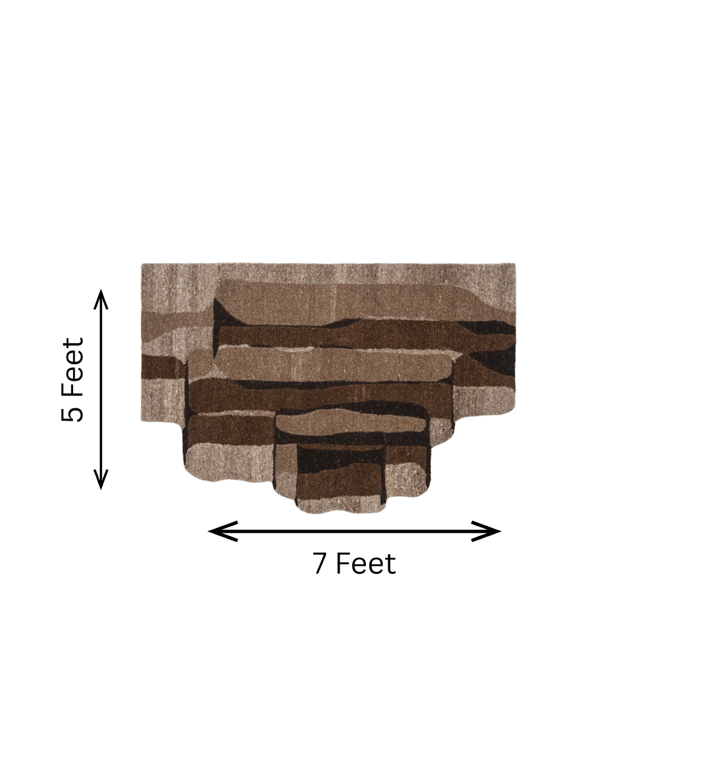 Brown & Beige Abstract Terraced Wool Wall Art 3