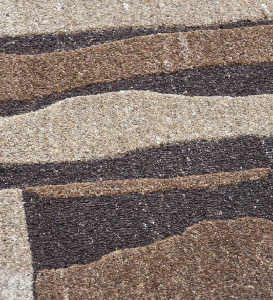 Brown & Beige Abstract Terraced Wool Wall Art 8