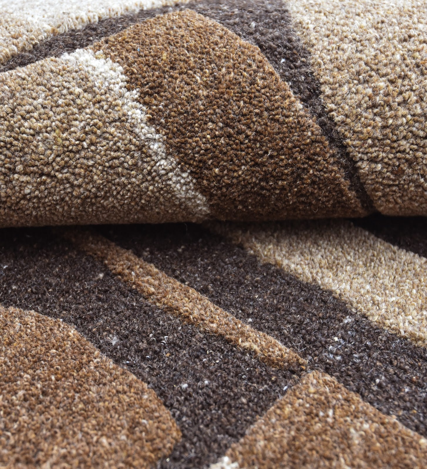 Brown & Beige Abstract Terraced Wool Wall Art 4