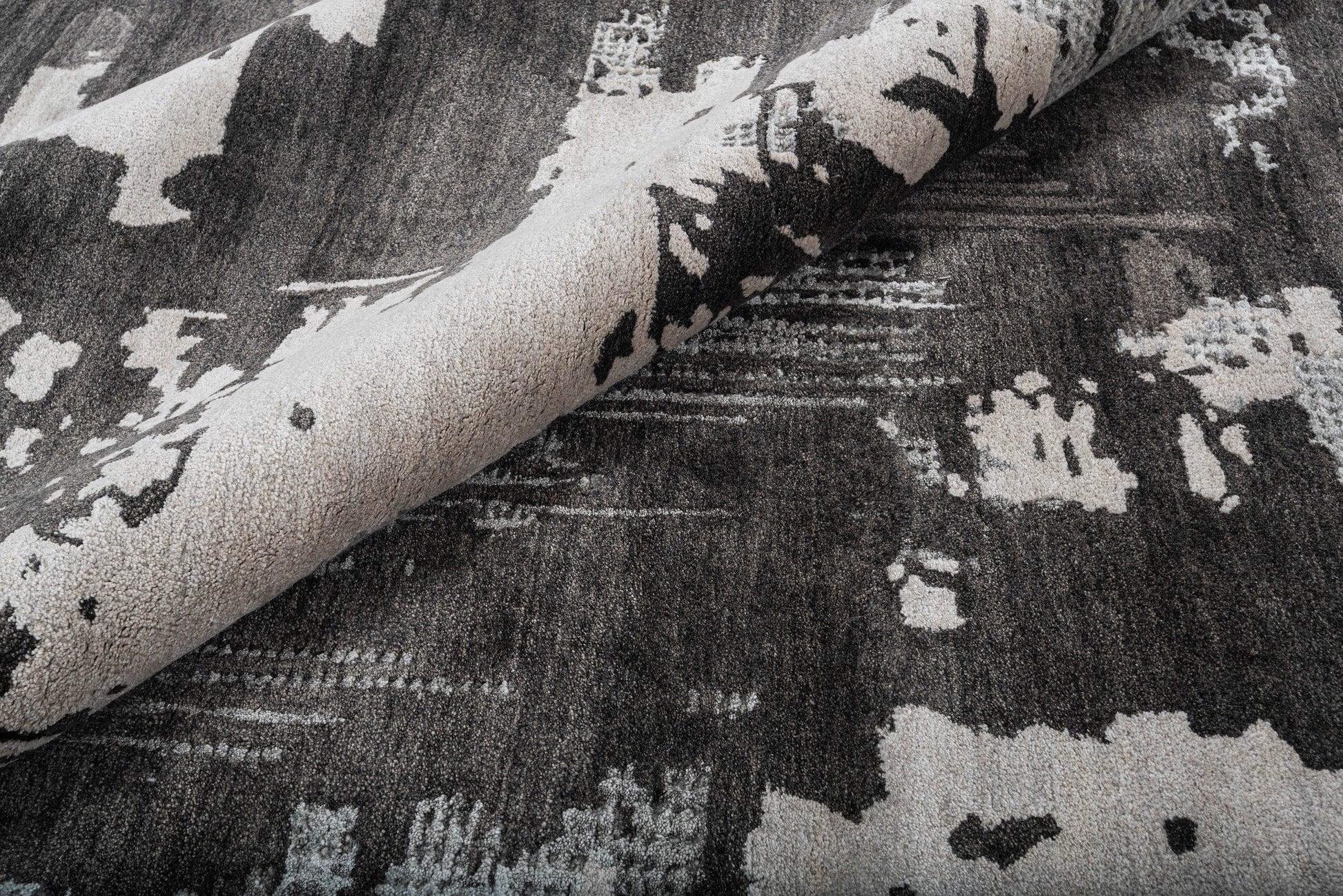Walnut handmade wool and silk rug
