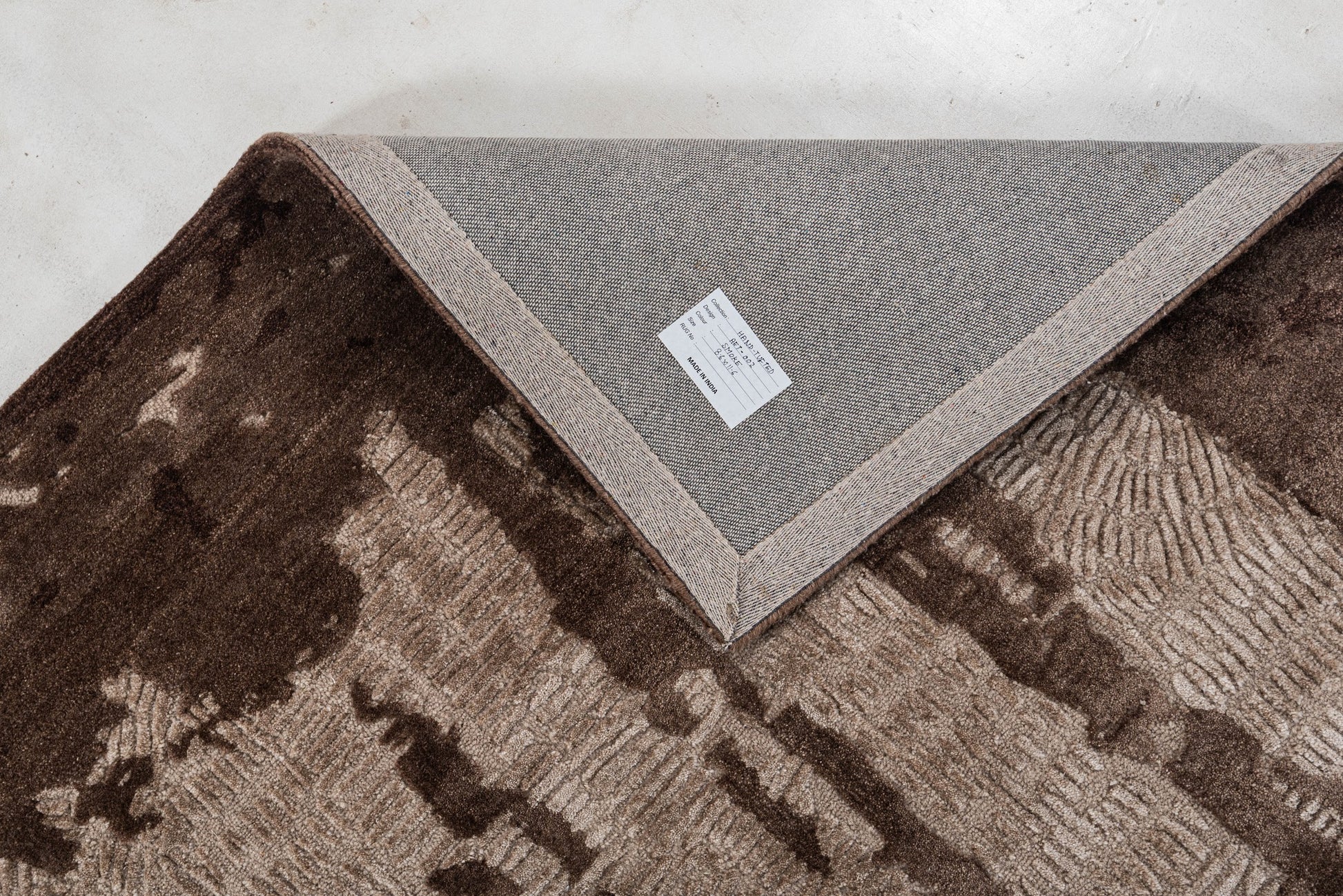 Smoke handmade wool and silk rug