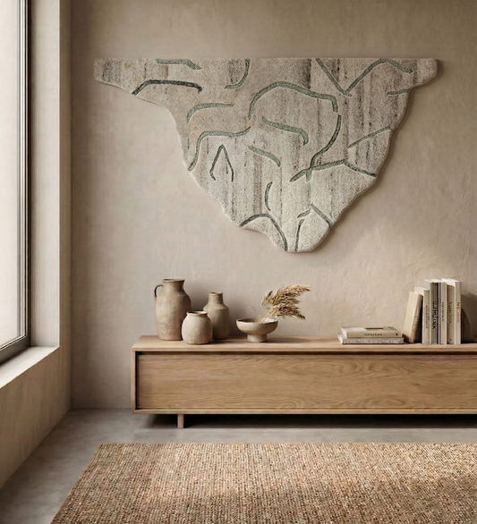 Ivory & Grey Abstract Branch Wool Wall Art 5