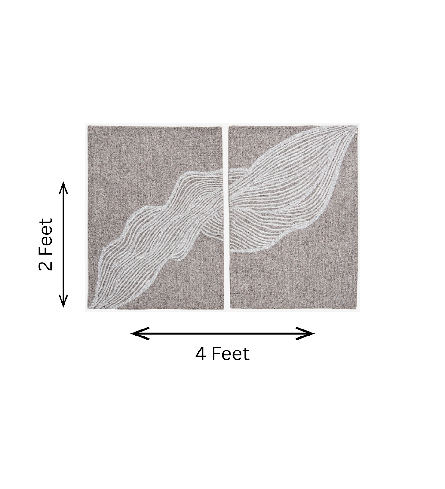 Ivory & Grey Abstract Branch Wool Wall Art 2