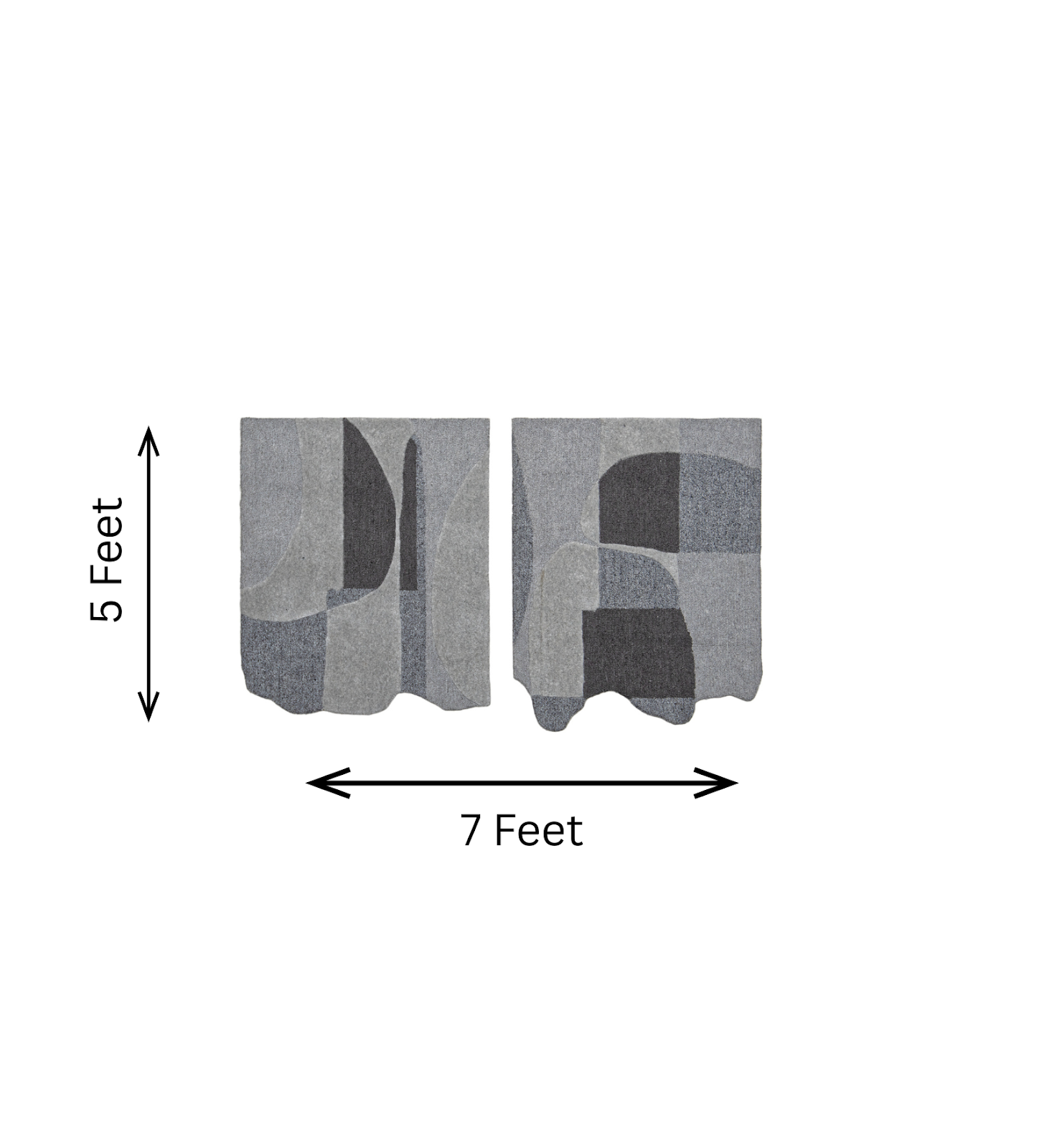Grey & Charcoal Abstract Geometric Wool Wall Art (2-Panel Set) 4