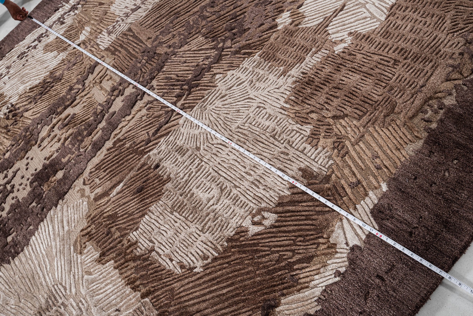 Chocolate handmade wool and silk rug