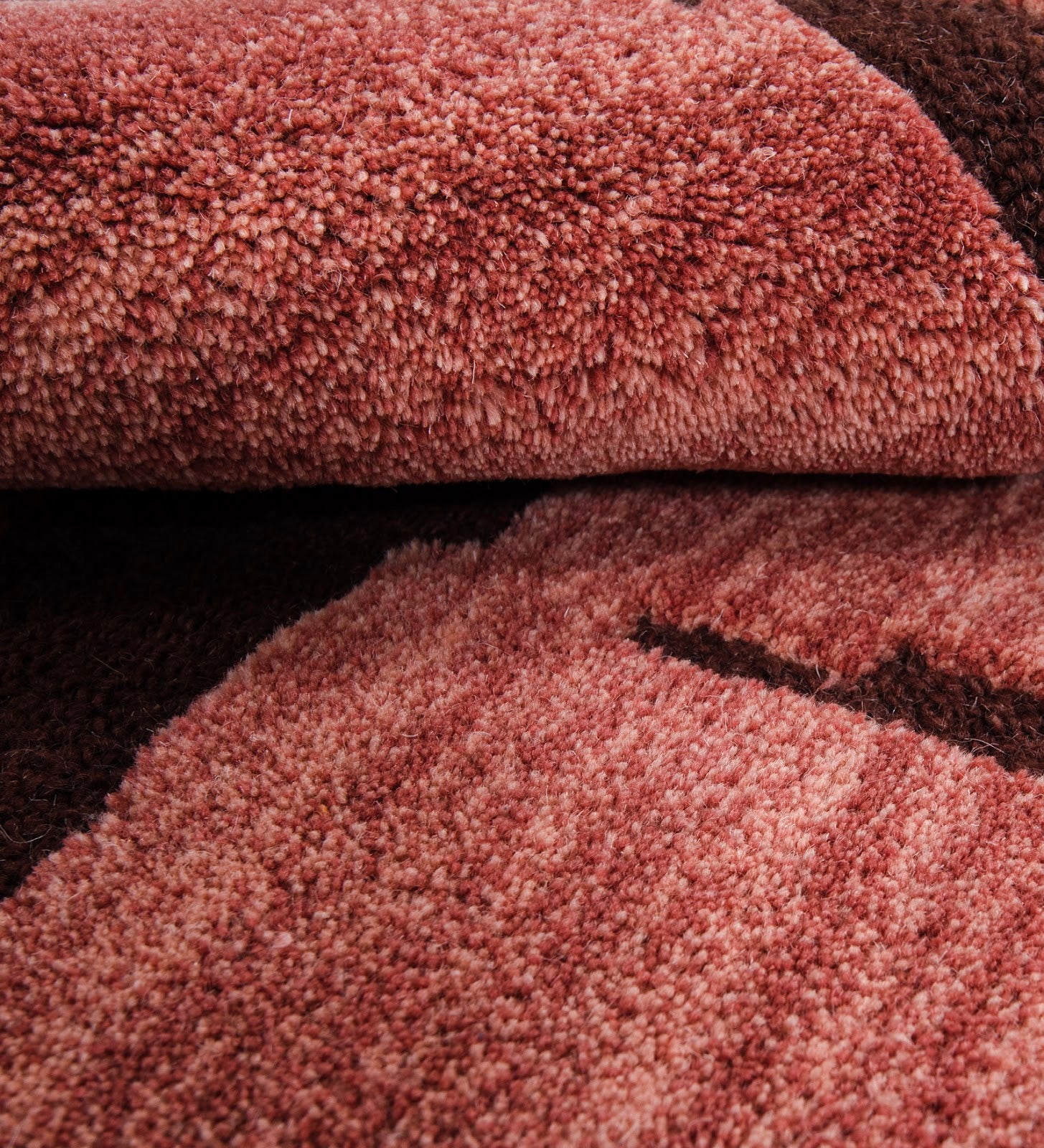 Blush Pink & Brown Modern Block Wool Wall Art 4