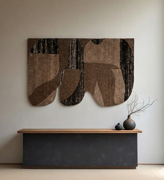 Taupe & Charcoal Abstract Arch Wool Wall Art 6